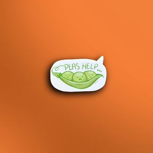 Peas Help Sticker
