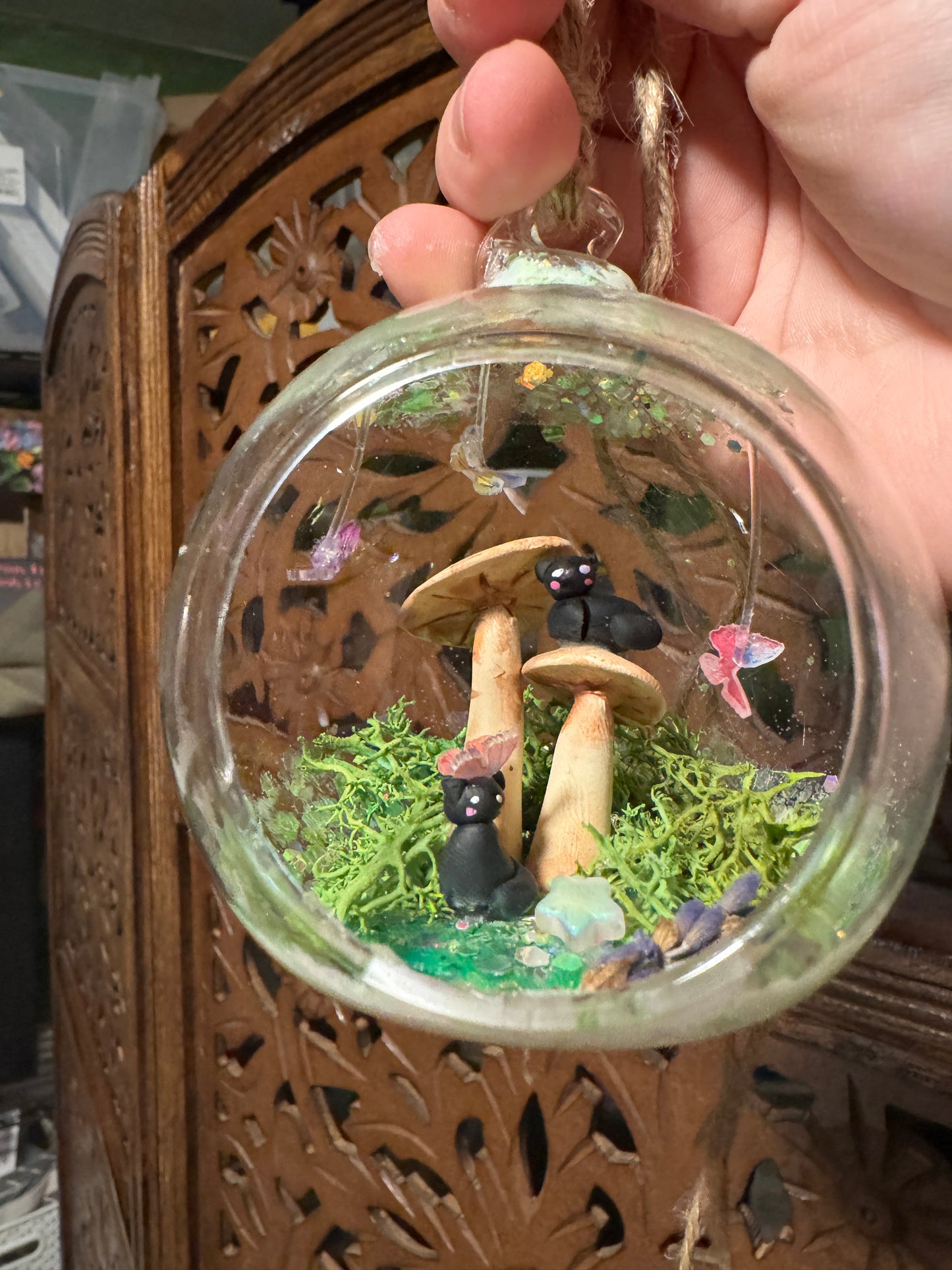 Kitty Mushroom Globe Ornament