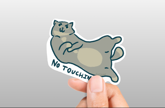 No Touching Cat Sticker