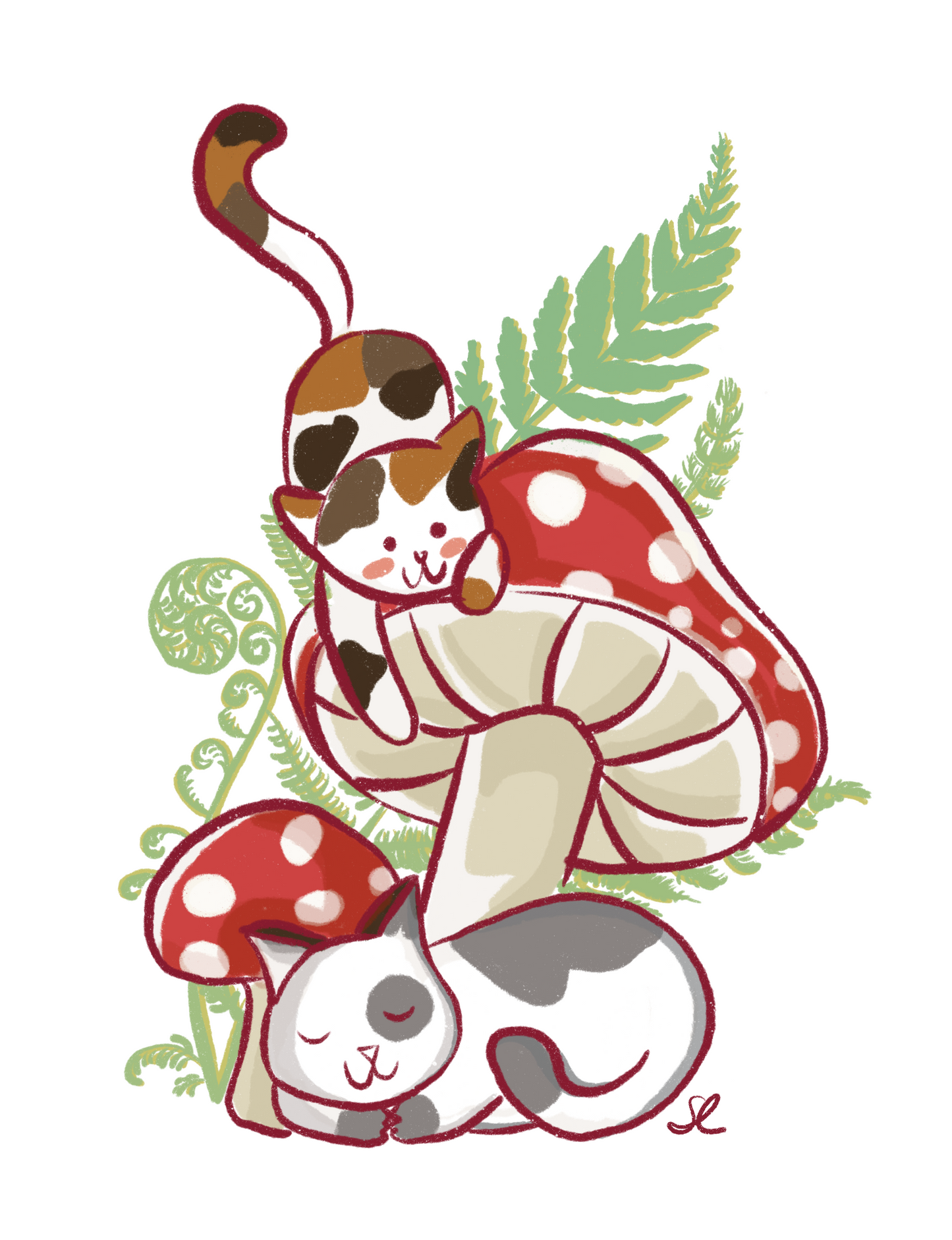 Mushroom Kitty Print